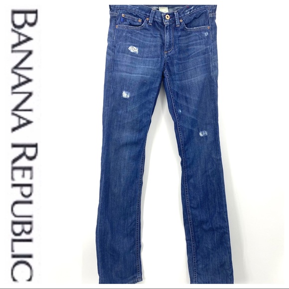 💕SALE💕Banana Republic Straight Distressed Denim - Picture 2 of 9